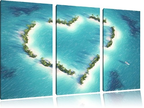 Herz geformt aus Inseln Bunstift Effekt 3-Teiler...
