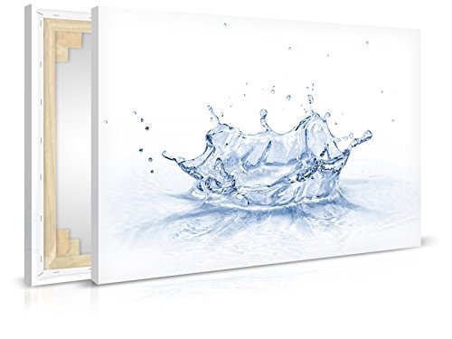 XXL-Tapeten Leinwandbild Water Splash - Fertig Aufgespannt - Gemälde, Kunstdruck, Wandbild, Keilrahmen, Bild auf Leinwand von Trendwände - Format: 90x60cm, Standard: Polyester-Leinwand 2cm Rahmen