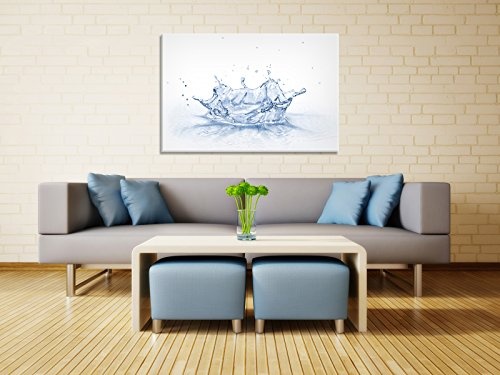 XXL-Tapeten Leinwandbild Water Splash - Fertig Aufgespannt - Gemälde, Kunstdruck, Wandbild, Keilrahmen, Bild auf Leinwand von Trendwände - Format: 90x60cm, Standard: Polyester-Leinwand 2cm Rahmen