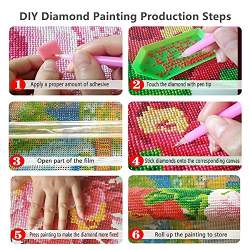 DIY 5D Diamant Gemälde von Leinwandbild Nummer Kit, Cat Uhr Crystal Strass Stickerei Kreuzstich Arts Craft Decor,DIY 5D Diamant Painting Katze Diamond Painting Disney