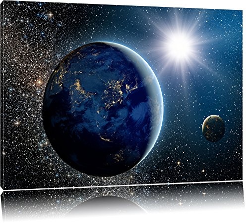 Pixxprint Erde im Weltall Format: 100x70 auf Leinwand,...
