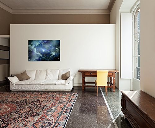 120x80cm - Fotodruck auf Leinwand und Rahmen Planet Sterne Galaxie Weltall - Leinwandbild auf Keilrahmen modern stilvoll - Bilder und Dekoration