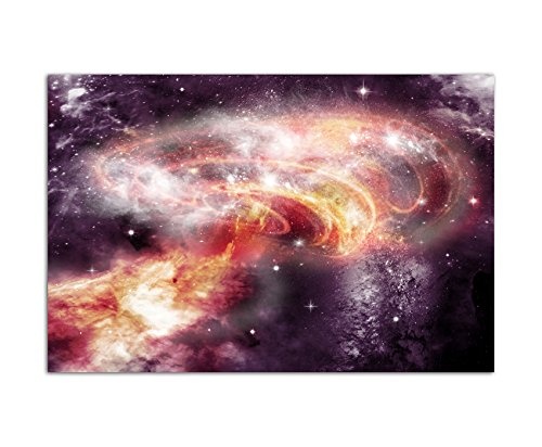 120x80cm - Fotodruck auf Leinwand und Rahmen Sterne Planeten Galaxie Weltall - Leinwandbild auf Keilrahmen modern stilvoll - Bilder und Dekoration