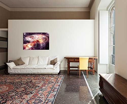 120x80cm - Fotodruck auf Leinwand und Rahmen Sterne Planeten Galaxie Weltall - Leinwandbild auf Keilrahmen modern stilvoll - Bilder und Dekoration