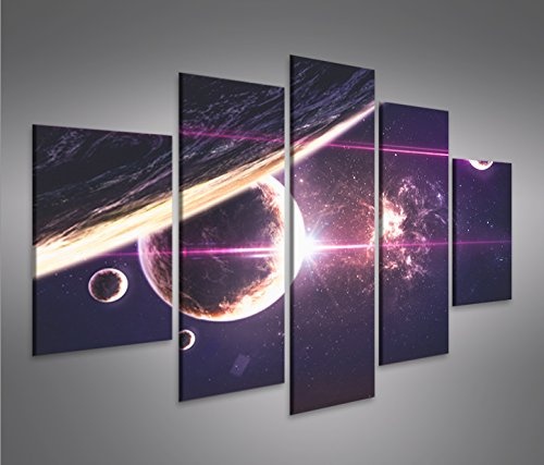 islandburner Bild Bilder auf Leinwand Nebula Galaxie Sterne Weltall Planeten MF XXL Poster Leinwandbild Wandbild Dekoartikel Wohnzimmer Marke