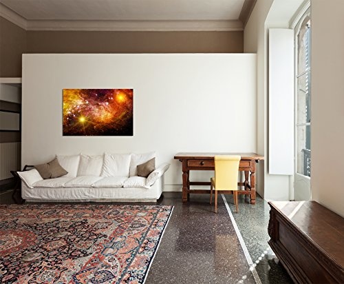 120x80cm - Fotodruck auf Leinwand und Rahmen Sterne Galaxie Weltall - Leinwandbild auf Keilrahmen modern stilvoll - Bilder und Dekoration