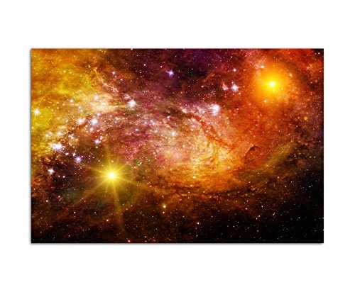 120x80cm - Fotodruck auf Leinwand und Rahmen Sterne Galaxie Weltall - Leinwandbild auf Keilrahmen modern stilvoll - Bilder und Dekoration