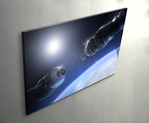 Raumstationen im Weltall - Leinwandbild 120x80cm