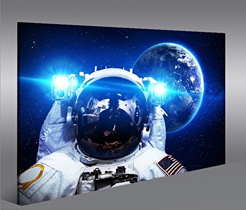 islandburner Bild Bilder auf Leinwand Astronaut V2 im Weltall Space NASA 1K XXL Poster Leinwandbild Wandbild Dekoartikel Wohnzimmer Marke