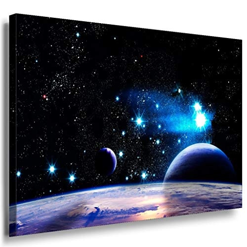 Planet Weltraum Leinwandbild LaraArt Bilder Mehrfarbig Wandbild 120 x 80 cm