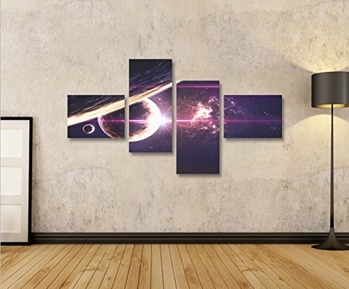 islandburner Bild Bilder auf Leinwand Nebula Galaxie Sterne Weltall Planeten 4L XXL Poster Leinwandbild Wandbild Dekoartikel Wohnzimmer Marke