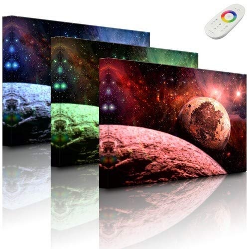 Lightbox-Multicolor | LED Leinwandbild | Alien Planeten...