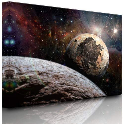 Lightbox-Multicolor | LED Leinwandbild | Alien Planeten im Weltall | 100x70 cm | Fully Lighted