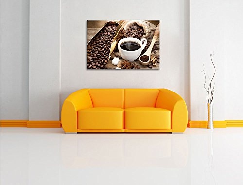 Edler Kaffee und Kaffebohnen Format: 60x40 auf Leinwand,...
