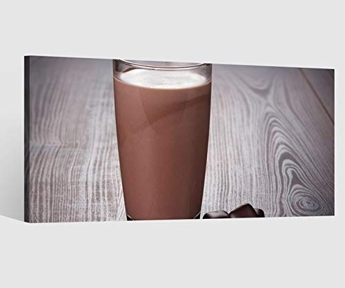 Leinwandbilder Milchshake Schokolade Glas Kat4 Milch Leinwand Bild Leinwandbild Wandbild Holz Esszimmer 9BD155, Leinwand Größe 1:40x20cm