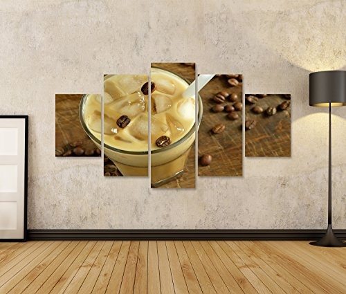 islandburner Bild Bilder auf Leinwand EIS Kaffee mit Milch Wandbild, Poster, Leinwandbild EKR