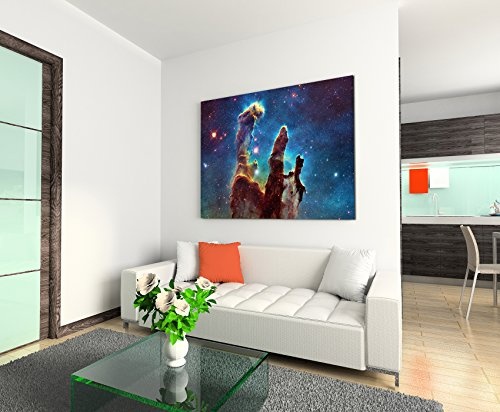 XXL Fotoleinwand 120x80cm Künstlerische Fotografie - Leuchtende Galaxie auf Leinwand exklusives Wandbild moderne Fotografie für ihre Wand in vielen Größen