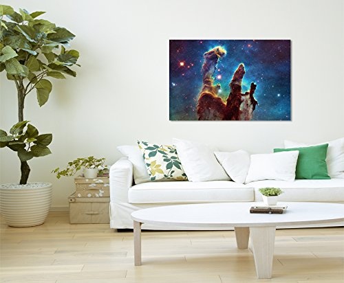 XXL Fotoleinwand 120x80cm Künstlerische Fotografie - Leuchtende Galaxie auf Leinwand exklusives Wandbild moderne Fotografie für ihre Wand in vielen Größen