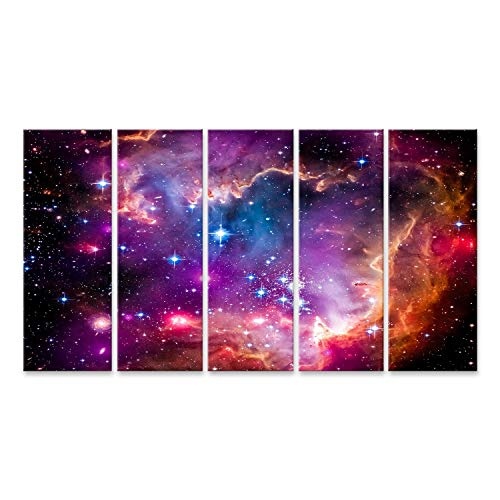 islandburner, Bild auf Leinwand Die Magellansche Wolke ist eine Zwerggalaxie und EIN galaktischer Nachbar der Milchstraße. Wandbild Leinwandbild Kunstdruck Poster 170x80cm - 5 Teile XXL