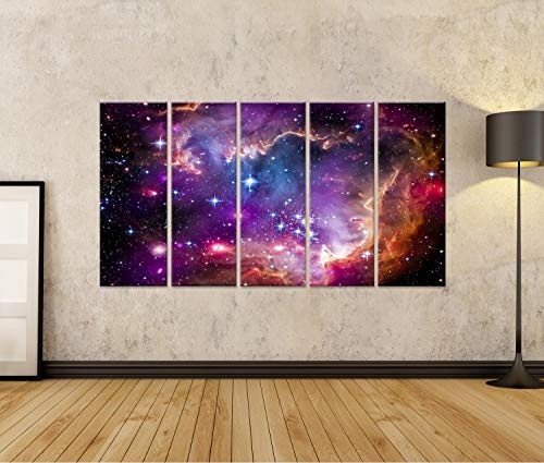 islandburner, Bild auf Leinwand Die Magellansche Wolke ist eine Zwerggalaxie und EIN galaktischer Nachbar der Milchstraße. Wandbild Leinwandbild Kunstdruck Poster 170x80cm - 5 Teile XXL