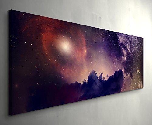 Paul Sinus Art Leinwandbilder | Bilder Leinwand 120x40cm Sternen Galaxie