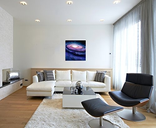 Leinwandbild 60x60cm Illustration – Spiralförmige Galaxie auf Leinwand exklusives Wandbild moderne Fotografie für ihre Wand in vielen Größen