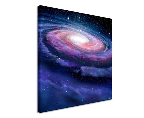 Leinwandbild 60x60cm Illustration – Spiralförmige Galaxie auf Leinwand exklusives Wandbild moderne Fotografie für ihre Wand in vielen Größen