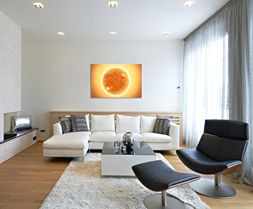 Paul Sinus Art Kunstfoto auf Leinwand 60x40cm Sonne mit Schärfentiefe auf Leinwand Exklusives Wandbild Moderne Fotografie für Ihre Wand in Vielen Größen