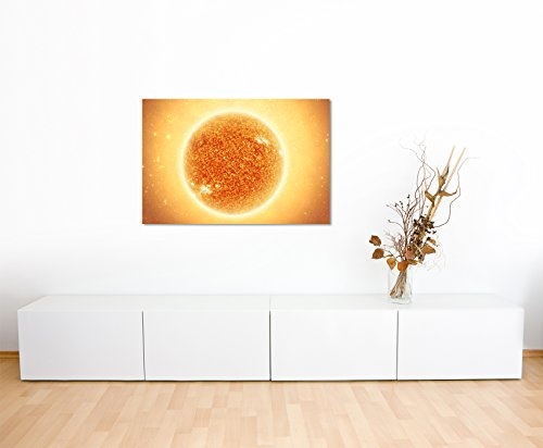 Paul Sinus Art Kunstfoto auf Leinwand 60x40cm Sonne mit Schärfentiefe auf Leinwand Exklusives Wandbild Moderne Fotografie für Ihre Wand in Vielen Größen