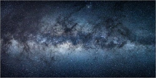 Posterlounge Leinwandbild 80 x 40 cm: Milchstraße Panorama von Jan Christopher Becke - fertiges Wandbild, Bild auf Keilrahmen, Fertigbild auf echter Leinwand, Leinwanddruck