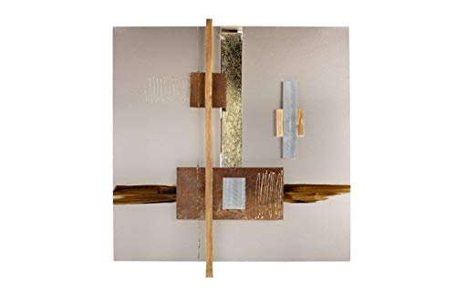 KunstLoft Extravagante Metall Wandskulptur Innere Ruhe 54x58x6cm | Design Wanddeko XXL handgefertigt | Luxus Metallbild Wandrelief | Abstrakt Braun Braun Gold | Wandbild modern