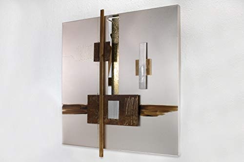 KunstLoft Extravagante Metall Wandskulptur Innere Ruhe 54x58x6cm | Design Wanddeko XXL handgefertigt | Luxus Metallbild Wandrelief | Abstrakt Braun Braun Gold | Wandbild modern