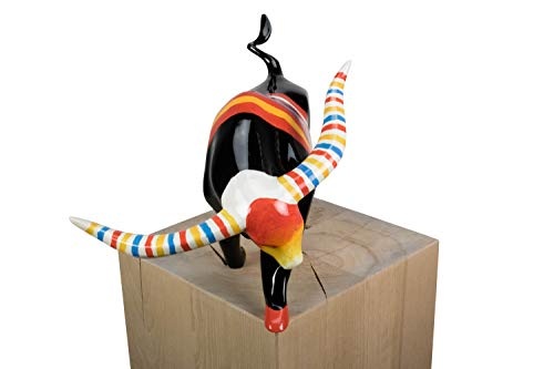 KunstLoft® Skulptur Kraft der Farben in 28x32x46cm | Moderne Kunststein-Figur | Tier Stier bunt | Statue als Unikat - Handgefertigtes Kunstwerk | Schöne Wohnzimmer-Dekoration