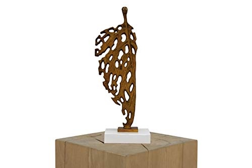 KunstLoft® Skulptur Intimacy 13x9x39cm | Moderne Kunststein-Figur | Modern Blatt Deko Kupfer | Statue als Unikat - Handgefertigtes Kunstwerk | Schöne Wohnzimmer-Dekoration