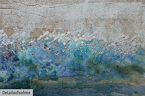 KunstLoft® Acryl Gemälde Layers of Ages 100x75cm | original handgemalte Leinwand Bilder XXL | Abstrakt Beige Blau Deko | Wandbild Acrylbild moderne Kunst einteilig mit Rahmen