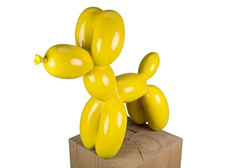 KunstLoft® Skulptur Puppy Angel in 46x50x18cm | Moderne Kunststein-Figur | Ballon Hund Gelb Tier Modern Groß | Statue als Unikat - Handgefertigtes Kunstwerk | Schöne Wohnzimmer-Dekoration