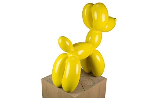 KunstLoft® Skulptur Puppy Angel in 46x50x18cm | Moderne Kunststein-Figur | Ballon Hund Gelb Tier Modern Groß | Statue als Unikat - Handgefertigtes Kunstwerk | Schöne Wohnzimmer-Dekoration