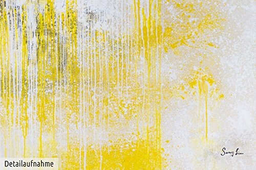 KunstLoft XXL Gemälde Seelenheil 180x120cm | Original handgemalte Bilder | Abstrakt Gelb Weiß | Leinwand-Bild Ölfarbegemälde Einteilig groß | Modernes Kunst Ölfarbebild