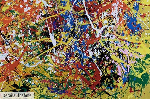 KunstLoft XXL Gemälde Prodigy 150x150cm | Original handgemalte Bilder | Abstrakt Gelb Blau Linien | Leinwand-Bild Ölfarbegemälde Einteilig groß | Modernes Kunst Ölfarbebild