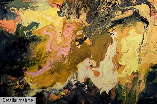 KunstLoft XXL Gemälde Feuriges Selbst 200x150cm | Original handgemalte Bilder | Abstrakt Gelb Schwarz | Leinwand-Bild Ölgemälde Einteilig groß | Modernes Kunst Ölbild