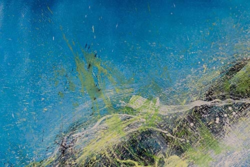 KunstLoft® XXL Gemälde Freudenausbruch 180x120cm | original handgemalte Bilder | Verlauf Abstrakt Gelb Blau | Leinwand-Bild Ölgemälde einteilig groß | Modernes Kunst Ölbild