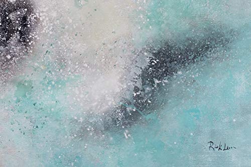 KunstLoft® XXL Gemälde Unendlicher Kosmos 180x120cm | original handgemalte Bilder | Himmel Abstrakt Blau Gelb | Leinwand-Bild Ölgemälde einteilig groß | Modernes Kunst Ölbild
