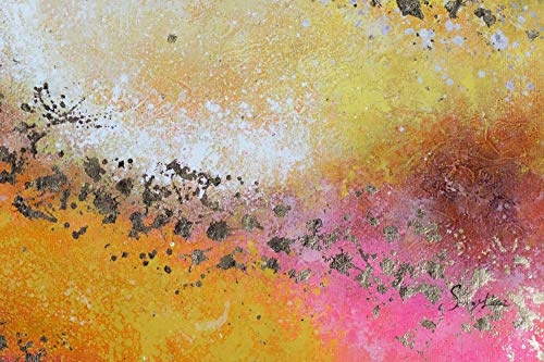 KunstLoft® XXL Gemälde Bunte Galaxien 180x120cm | original handgemalte Bilder | Abstrakt Verlauf Orange Gelb | Leinwand-Bild Ölgemälde einteilig groß | Modernes Kunst Ölbild