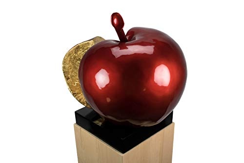 KunstLoft® Skulptur Evas Apfel in 54x40x51cm | Moderne Kunststein-Figur | Apfel geschnitten Obst rot | Statue als Unikat - Handgefertigtes Kunstwerk | Schöne Wohnzimmer-Dekoration