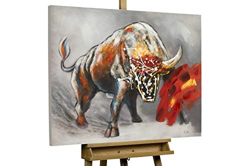 KunstLoft® Acryl Gemälde Der rote Stier 100x75cm...