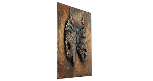 Extravagantes KunstLoft® Metallbild 3D Used but loved 80x80x5cm | Design Wanddeko XXL handgefertigt | Unikat Luxus Wandskulptur | Jeans Frau Rot Blau | Wandbild Relief modern