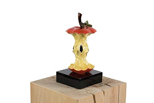 KunstLoft Skulptur Verbotene Paradiesfrucht in 30x15x15cm | Moderne Kunststein-Figur | Apfel rot gold Deko Apfelbutzen | Statue als Unikat - Handgefertigtes Kunstwerk | Schöne Wohnzimmer-Dekoration