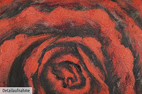 KunstLoft® Acryl Gemälde Gebettet auf Rosen 60x60cm | original handgemalte Leinwand Bilder XXL | Rose Blüte Rot Liebe | Wandbild Acrylbild moderne Kunst einteilig mit Rahmen