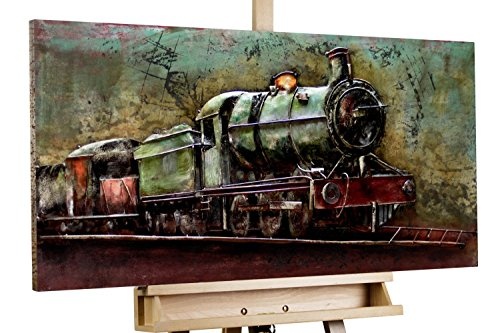 KunstLoft Extravagantes Metallbild 3D Train into The...