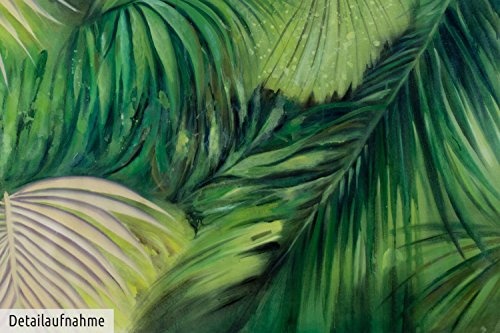 KunstLoft® XXL Gemälde Facetten des Grüns 180x120cm | original handgemalte Bilder | Palmen Blätter Tropen Grün | Leinwand-Bild Ölfarbegemälde einteilig groß | Modernes Kunst Ölfarbebild